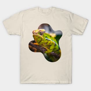 Real green chameleon on a branch T-Shirt